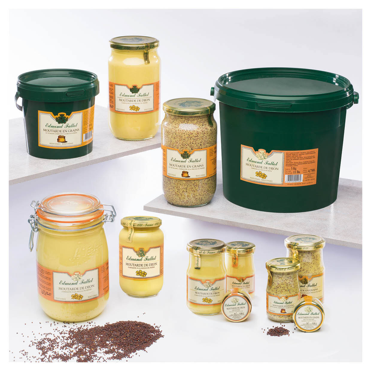 Moutarde aux noix 210g Fallot - Saveurs de Bourgogne - Vente de produits du  terroir